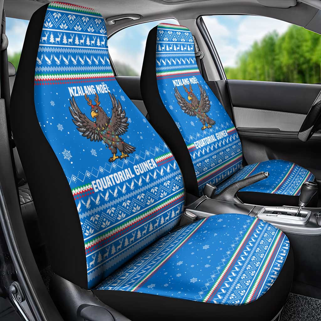 Equatorial Guinea Christmas Car Seat Cover Nzalang Noel Eagle Flag Snowflakes - African Pride