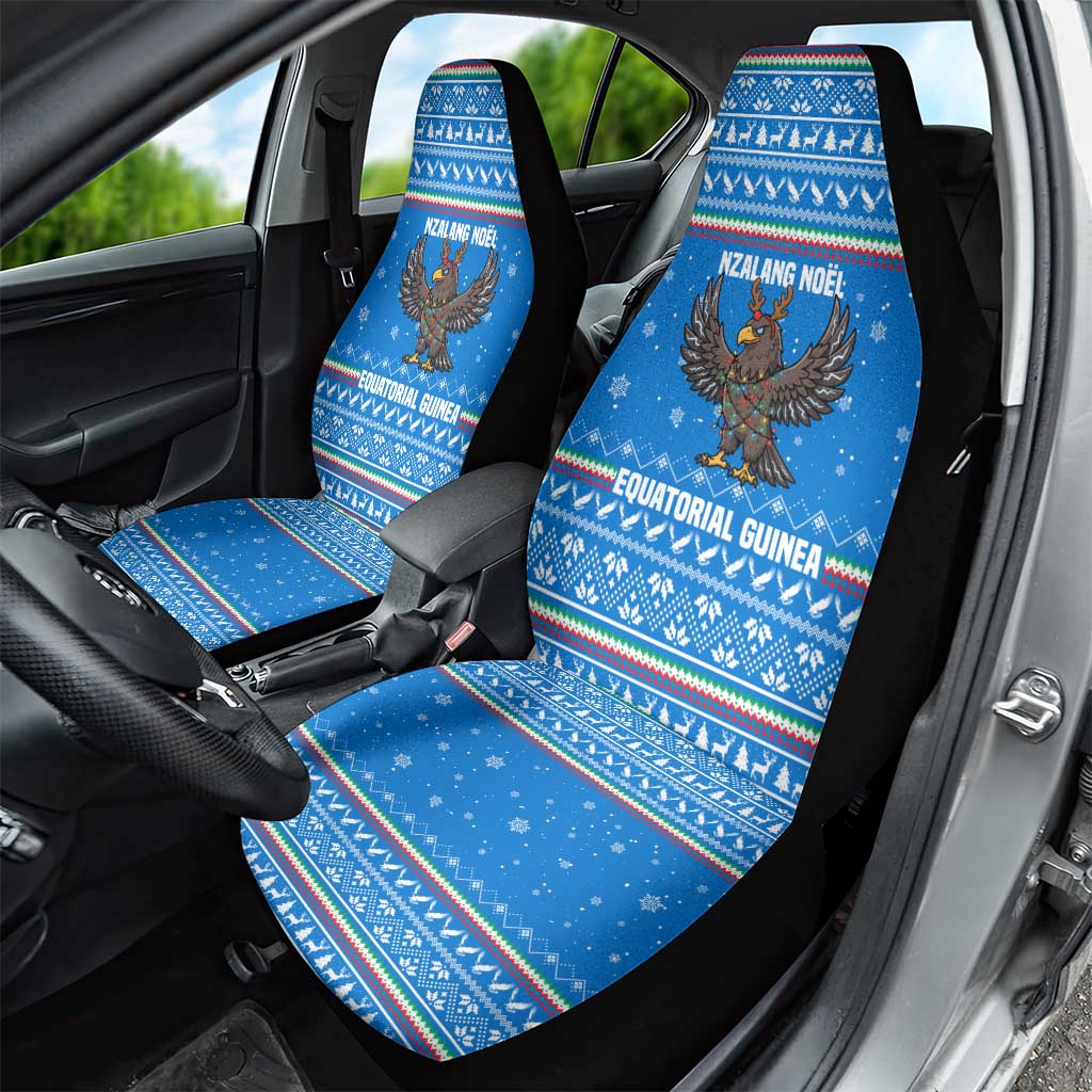 Equatorial Guinea Christmas Car Seat Cover Nzalang Noel Eagle Flag Snowflakes - African Pride
