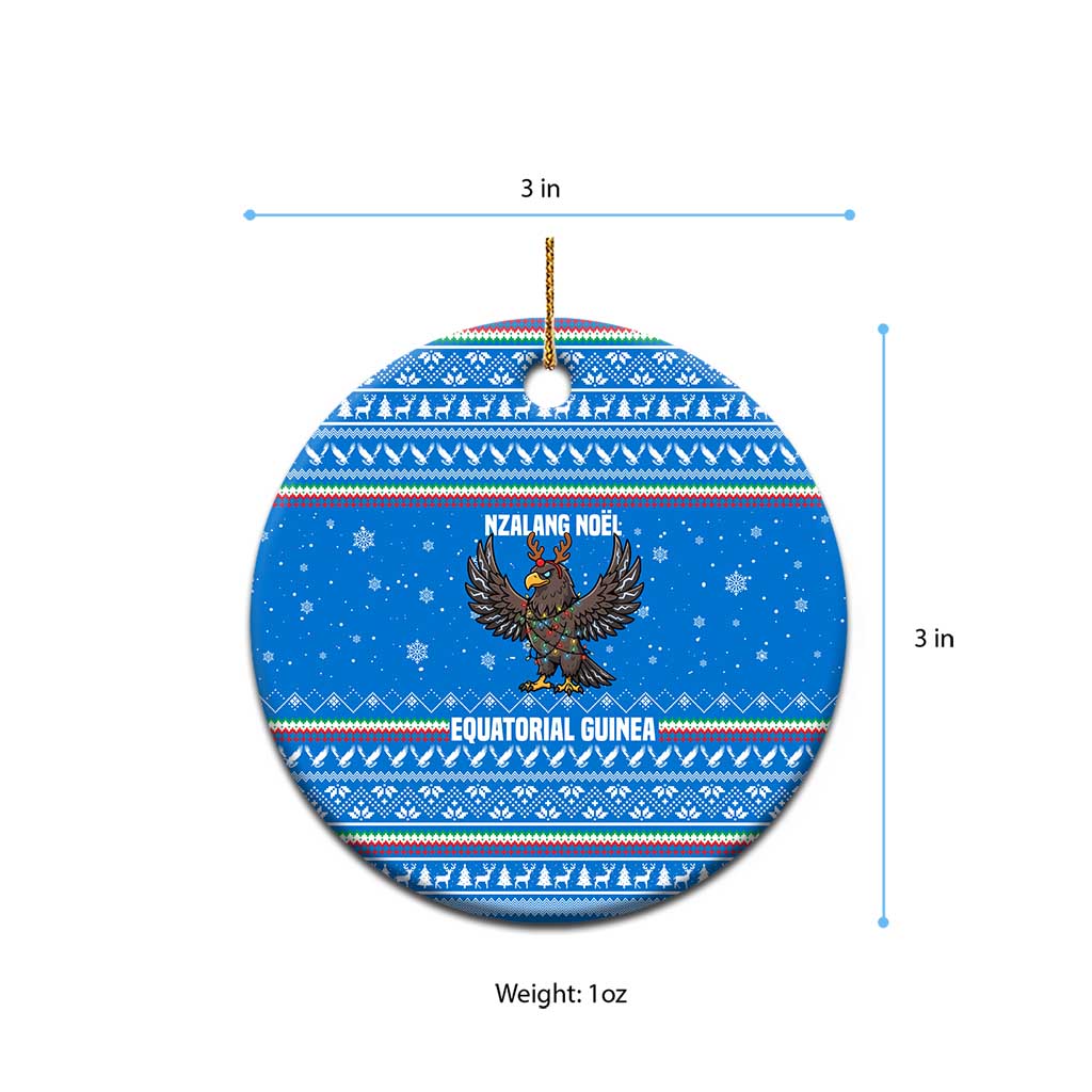 Equatorial Guinea Christmas Ceramic Ornament Nzalang Noel Eagle Flag Snowflakes - African Pride