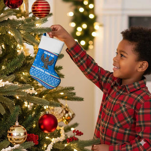 Equatorial Guinea Christmas Stocking Nzalang Noel Eagle Flag Snowflakes - African Pride