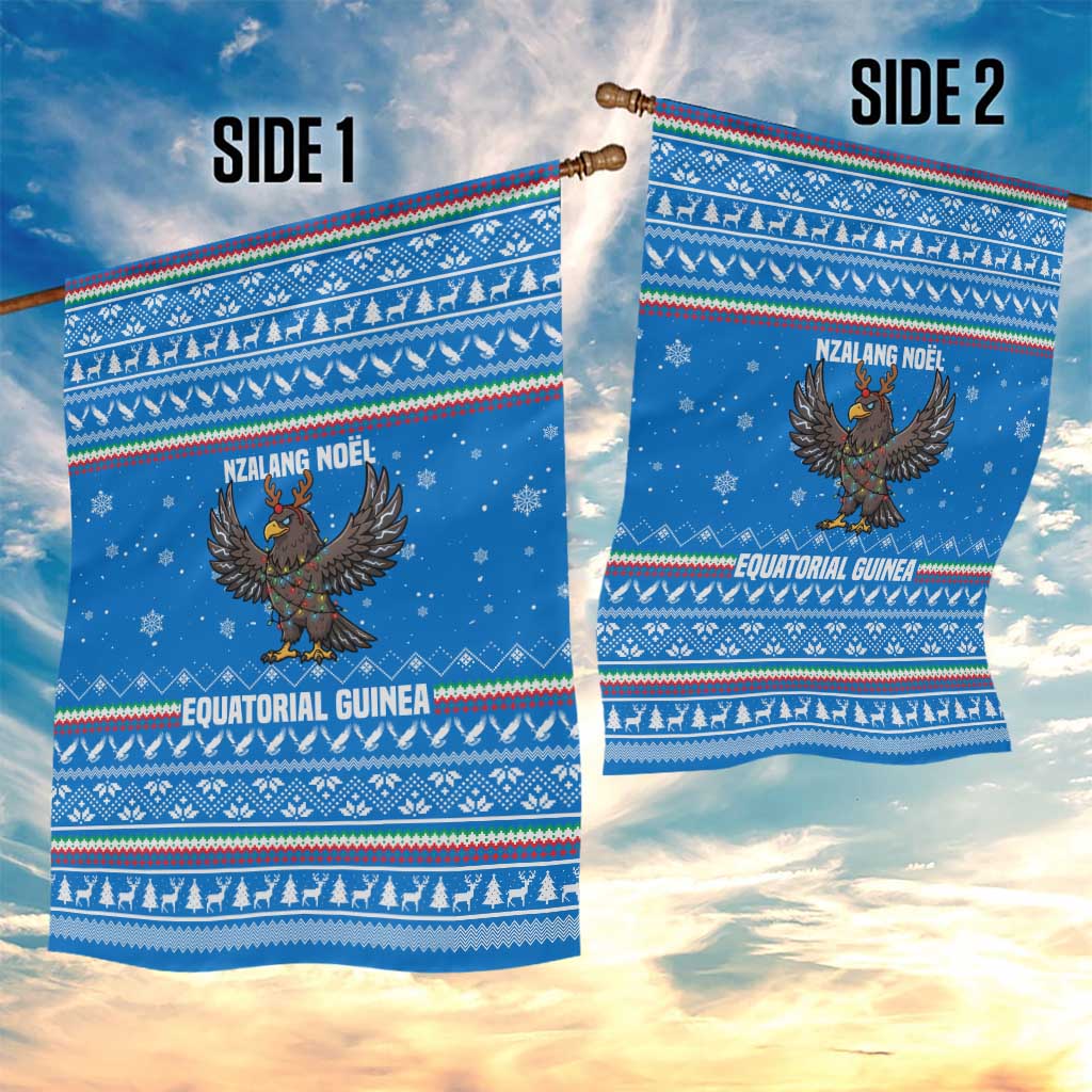 Equatorial Guinea Christmas Garden Flag Nzalang Noel Eagle Flag Snowflakes - African Pride