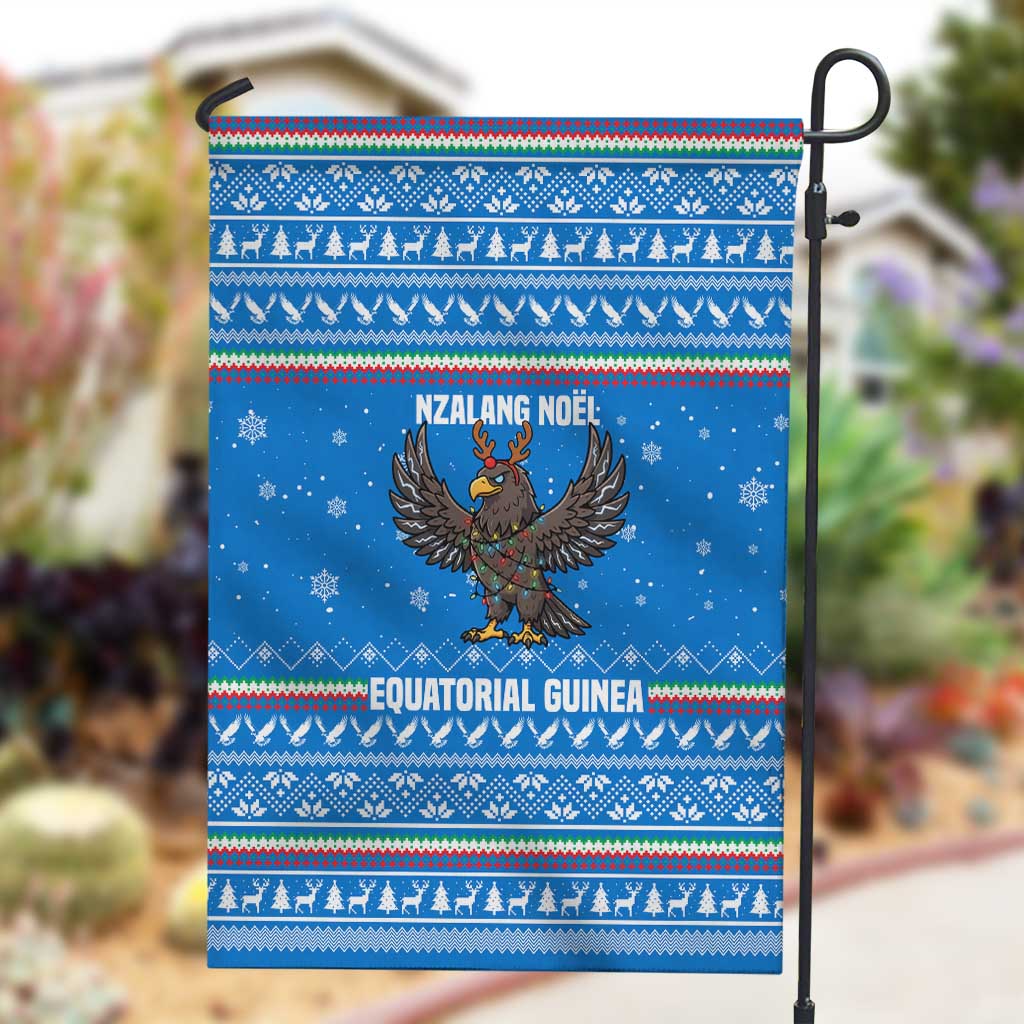Equatorial Guinea Christmas Garden Flag Nzalang Noel Eagle Flag Snowflakes - African Pride
