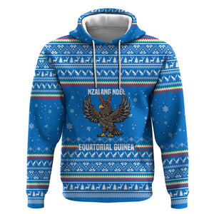Equatorial Guinea Christmas Hoodie Nzalang Noel Eagle Flag Snowflakes - African Pride