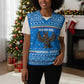 Equatorial Guinea Christmas Knitted V-Neck Vest Nzalang Noel Eagle Flag Snowflakes - African Pride