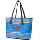 Equatorial Guinea Christmas Leather Tote Bag Nzalang Noel Eagle Flag Snowflakes - African Pride