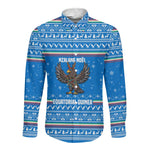 Equatorial Guinea Christmas Long Sleeve Button Shirt Nzalang Noel Eagle Flag Snowflakes - African Pride