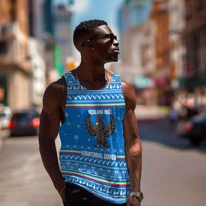 Equatorial Guinea Christmas Men Tank Top Nzalang Noel Eagle Flag Snowflakes - African Pride