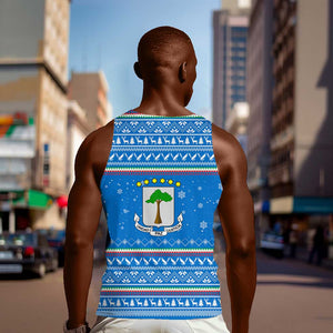 Equatorial Guinea Christmas Men Tank Top Nzalang Noel Eagle Flag Snowflakes - African Pride