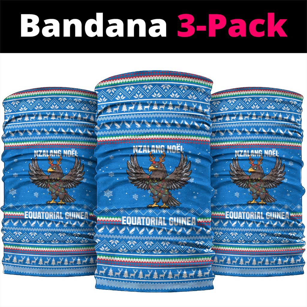 Equatorial Guinea Christmas Neck Gaiter Nzalang Noel Eagle Flag Snowflakes - African Pride
