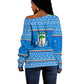 Equatorial Guinea Christmas Off Shoulder Sweater Nzalang Noel Eagle Flag Snowflakes - African Pride