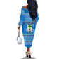 Equatorial Guinea Christmas Off The Shoulder Long Sleeve Dress Nzalang Noel Eagle Flag Snowflakes - African Pride