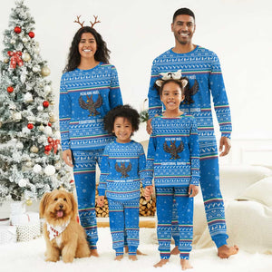 Equatorial Guinea Christmas Pajama Set Nzalang Noel Eagle Flag Snowflakes - African Pride