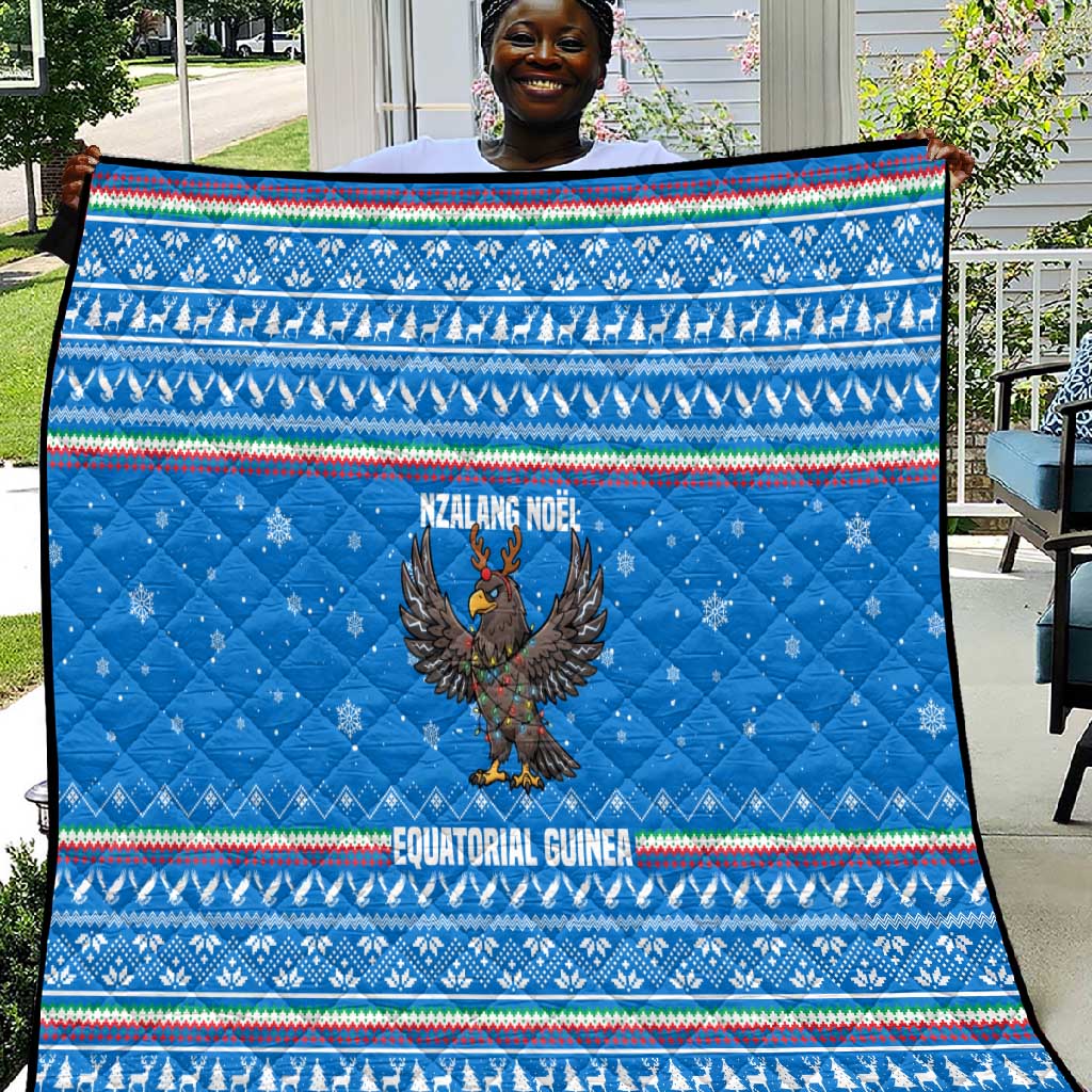 Equatorial Guinea Christmas Quilt Nzalang Noel Eagle Flag Snowflakes - African Pride