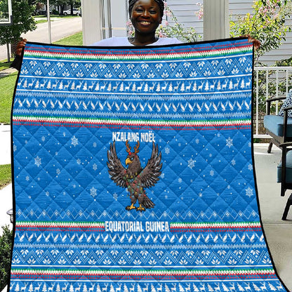 Equatorial Guinea Christmas Quilt Nzalang Noel Eagle Flag Snowflakes - African Pride