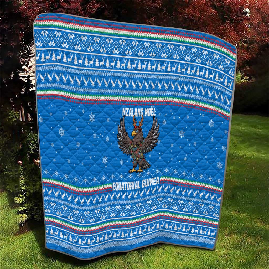 Equatorial Guinea Christmas Quilt Nzalang Noel Eagle Flag Snowflakes - African Pride