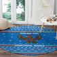 Equatorial Guinea Christmas Round Carpet Nzalang Noel Eagle Flag Snowflakes - African Pride