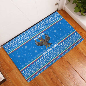Equatorial Guinea Christmas Rubber Doormat Nzalang Noel Eagle Flag Snowflakes - African Pride