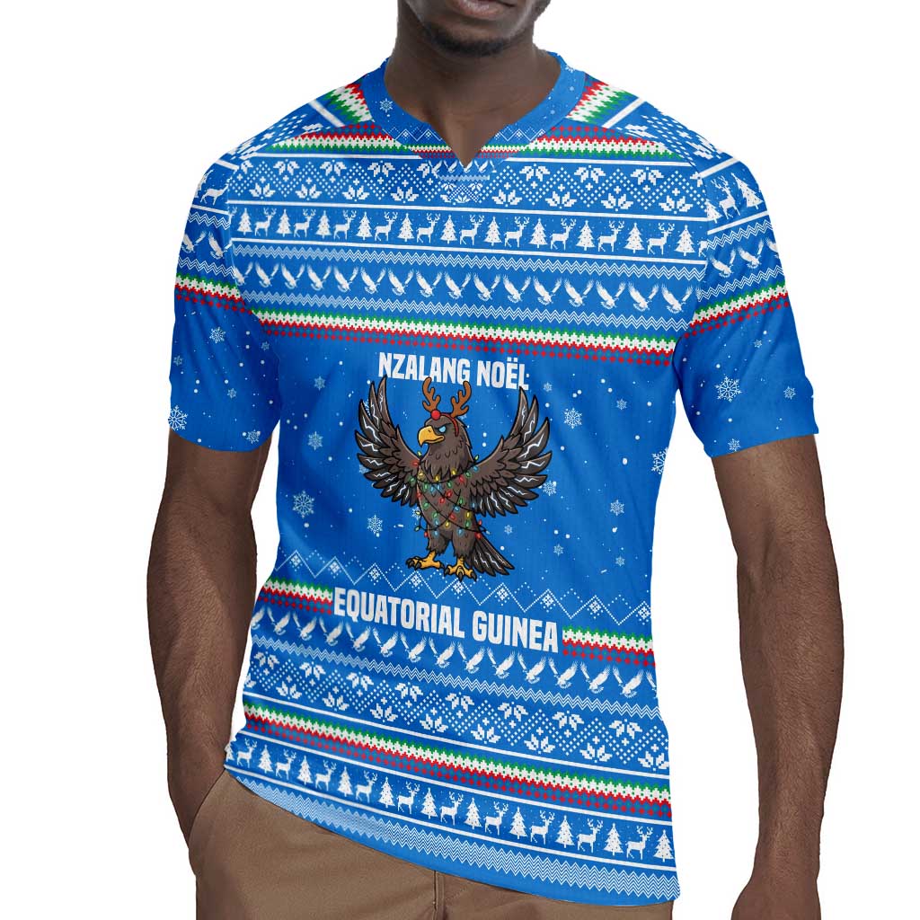 Equatorial Guinea Christmas Rugby Jersey Nzalang Noel Eagle Flag Snowflakes - African Pride