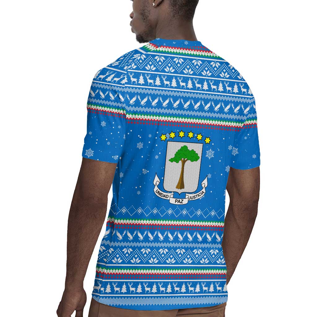Equatorial Guinea Christmas Rugby Jersey Nzalang Noel Eagle Flag Snowflakes - African Pride