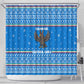 Equatorial Guinea Christmas Shower Curtain Nzalang Noel Eagle Flag Snowflakes - African Pride