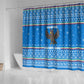 Equatorial Guinea Christmas Shower Curtain Nzalang Noel Eagle Flag Snowflakes - African Pride