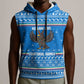 Equatorial Guinea Christmas Sleeveless Hoodie Nzalang Noel Eagle Flag Snowflakes - African Pride
