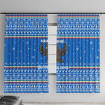 Equatorial Guinea Christmas Window Curtain Nzalang Noel Eagle Flag Snowflakes - African Pride