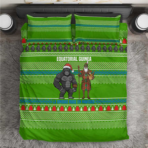 Equatorial Guinea Christmas Bedding Set Santa Gorilla Gift Basket - African Pride