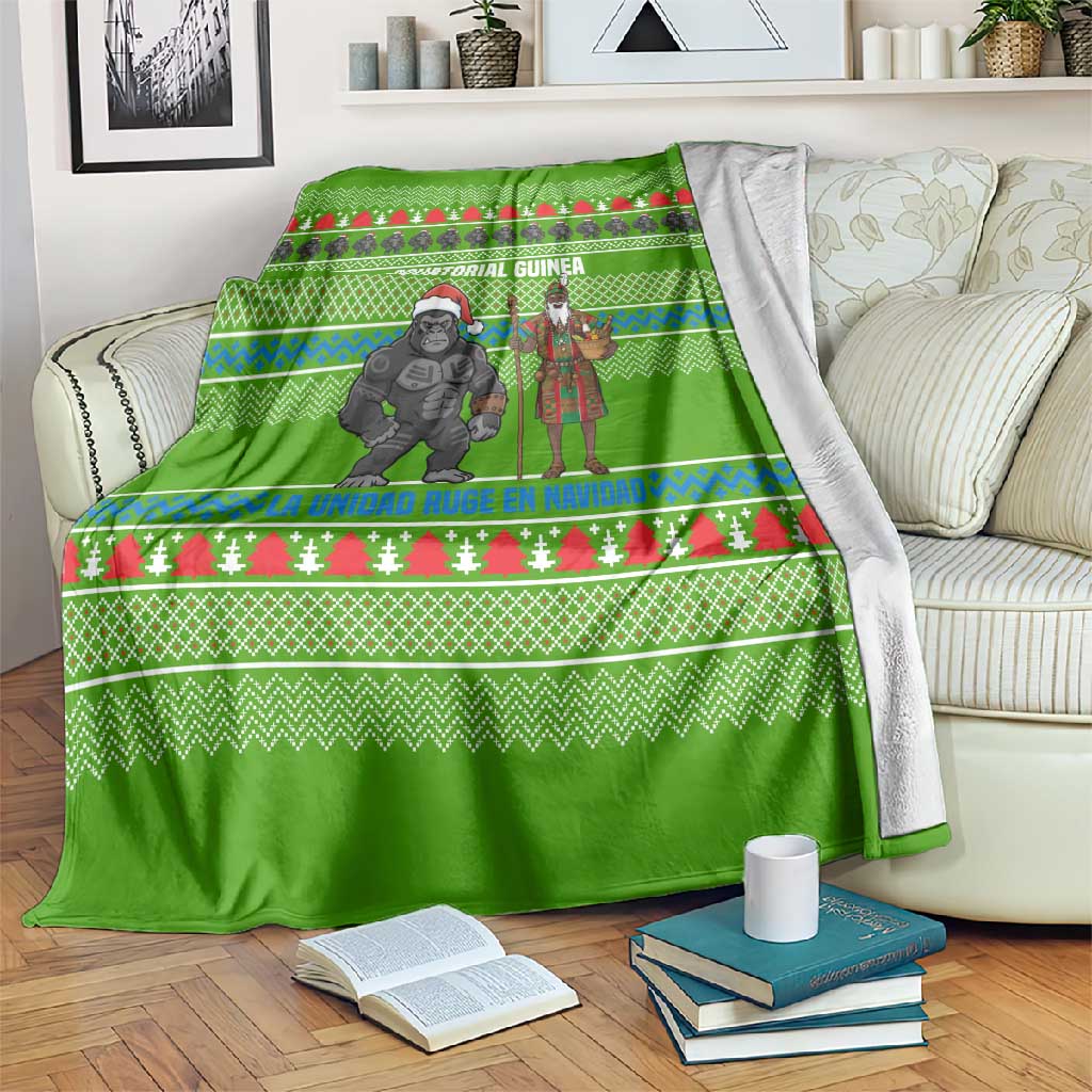 Equatorial Guinea Christmas Blanket Santa Gorilla Gift Basket - African Pride