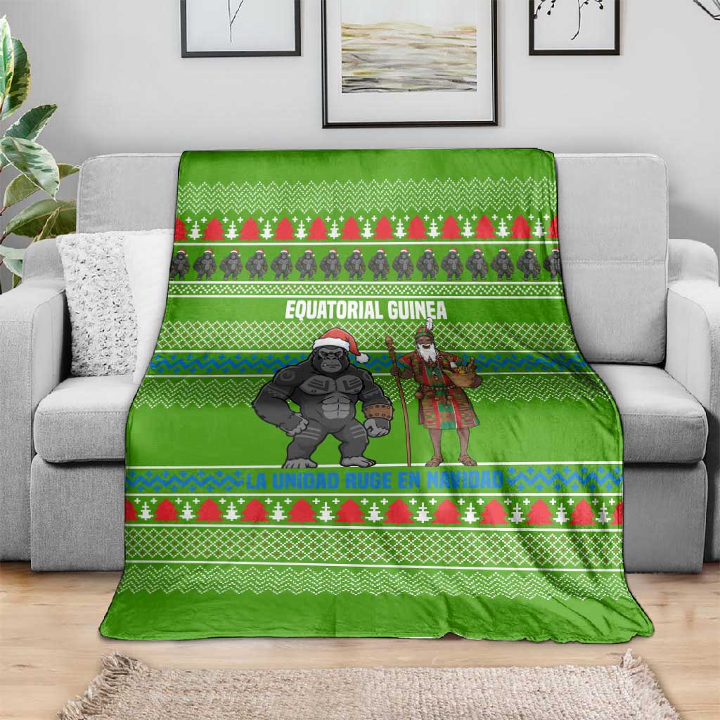 Equatorial Guinea Christmas Blanket Santa Gorilla Gift Basket - African Pride