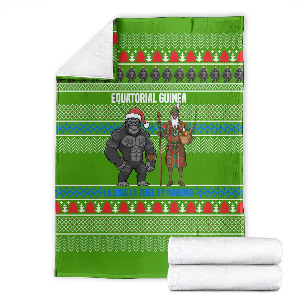 Equatorial Guinea Christmas Blanket Santa Gorilla Gift Basket - African Pride