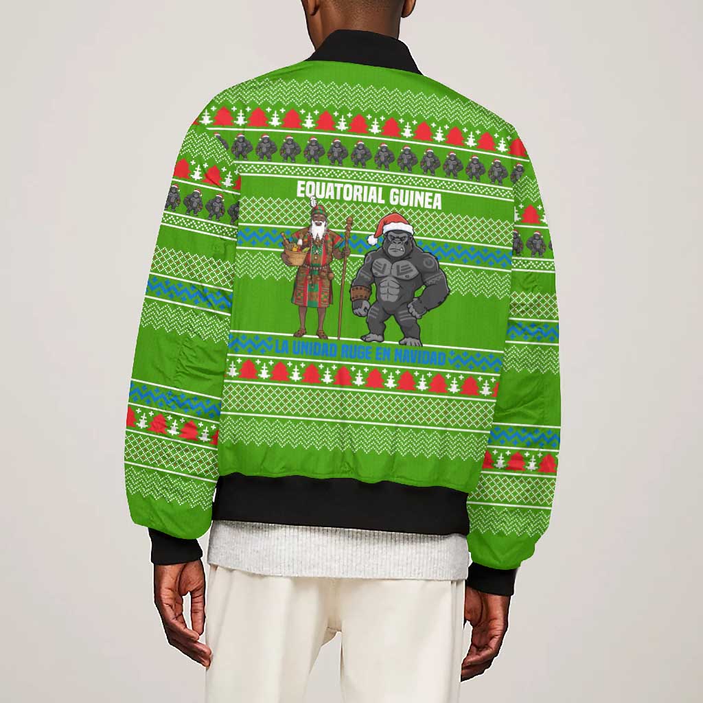 Equatorial Guinea Christmas Bomber Jacket Santa Gorilla Gift Basket - African Pride
