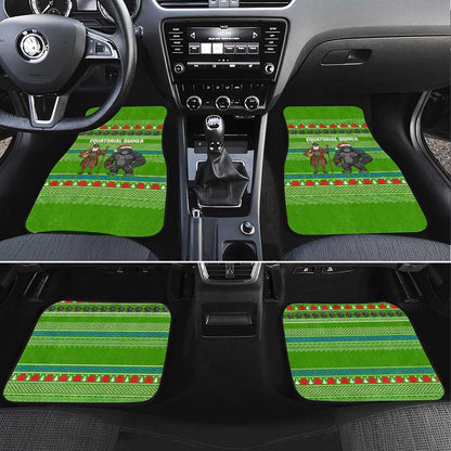 Equatorial Guinea Christmas Car Mats Santa Gorilla Gift Basket - African Pride