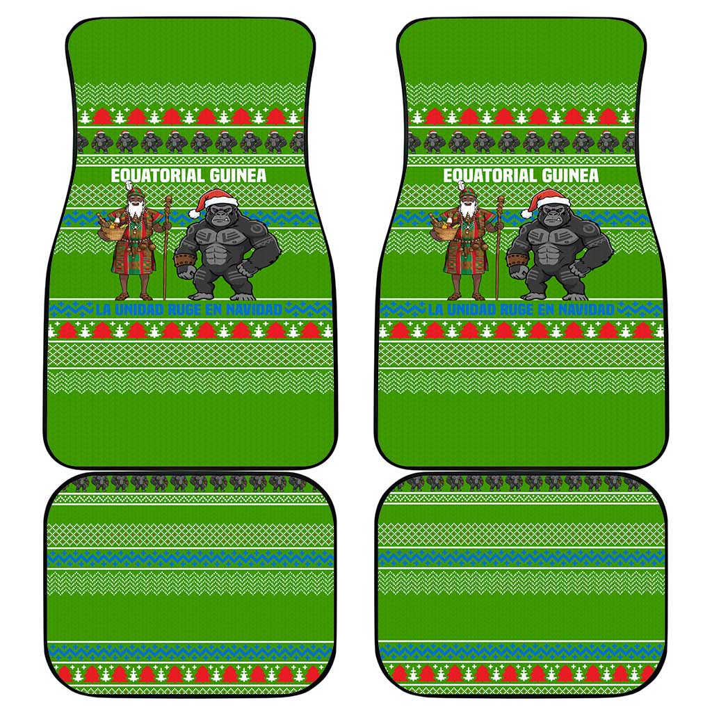 Equatorial Guinea Christmas Car Mats Santa Gorilla Gift Basket - African Pride