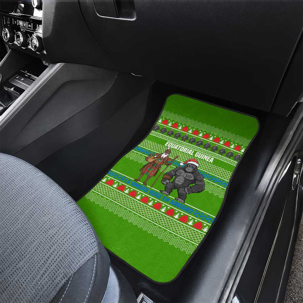 Equatorial Guinea Christmas Car Mats Santa Gorilla Gift Basket - African Pride