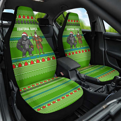 Equatorial Guinea Christmas Car Seat Cover Santa Gorilla Gift Basket - African Pride