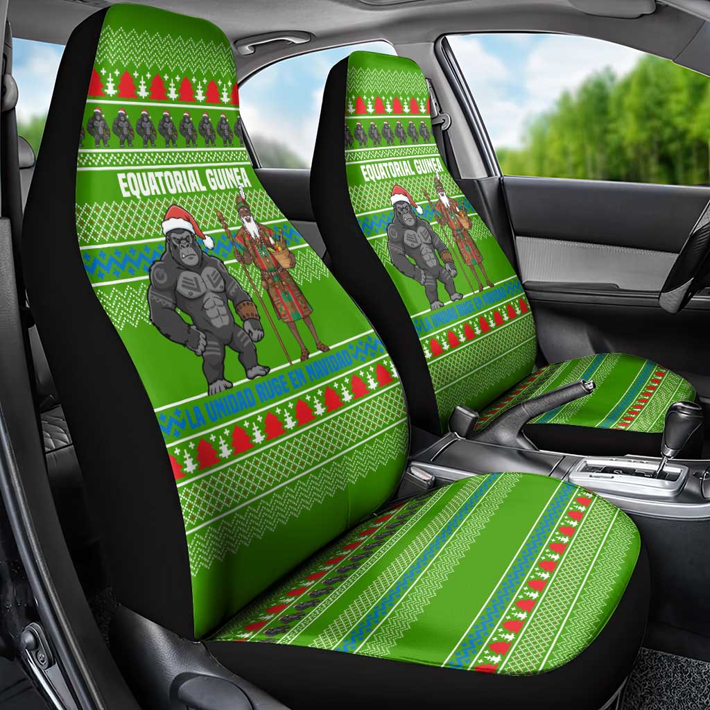 Equatorial Guinea Christmas Car Seat Cover Santa Gorilla Gift Basket - African Pride