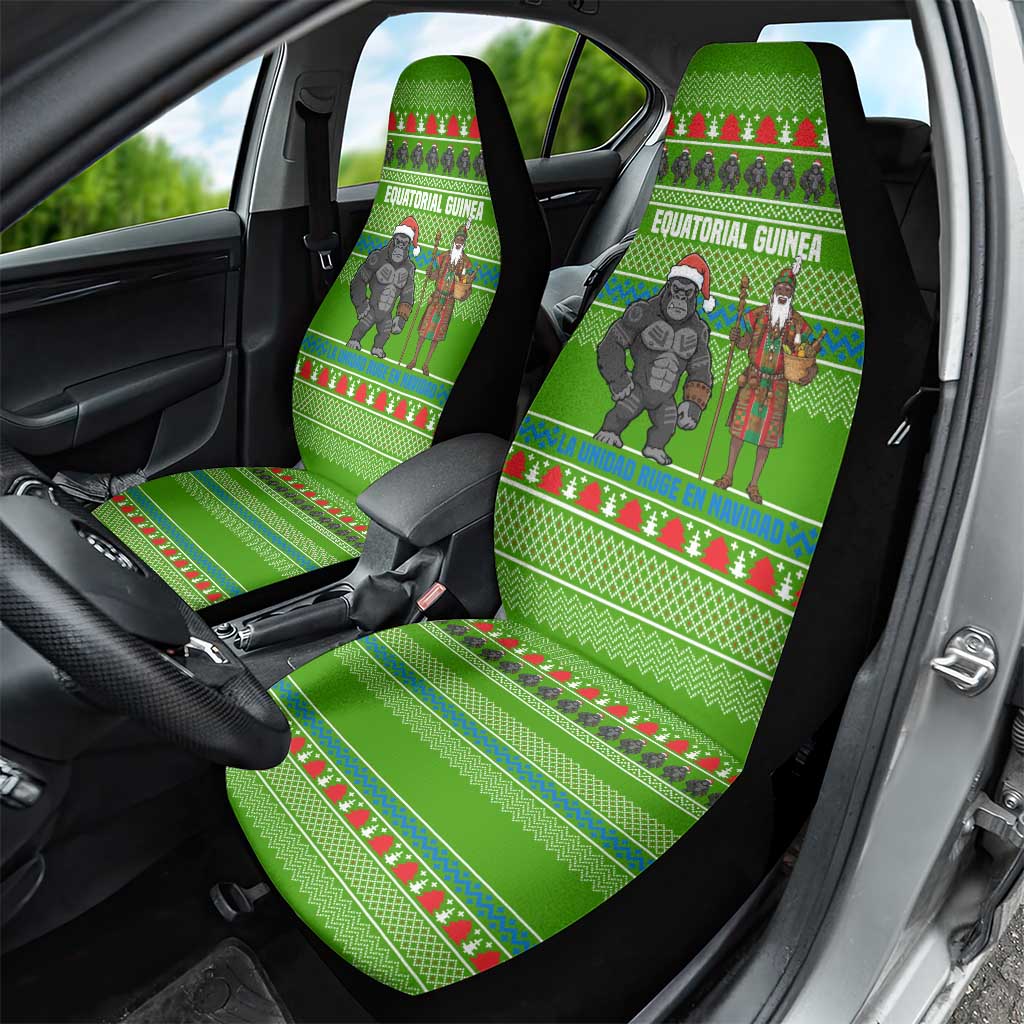 Equatorial Guinea Christmas Car Seat Cover Santa Gorilla Gift Basket - African Pride
