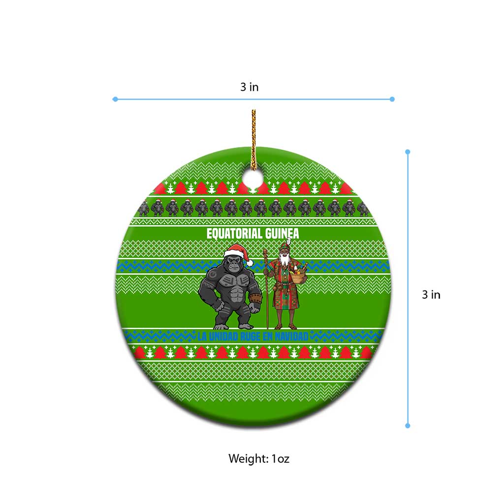 Equatorial Guinea Christmas Ceramic Ornament Santa Gorilla Gift Basket - African Pride