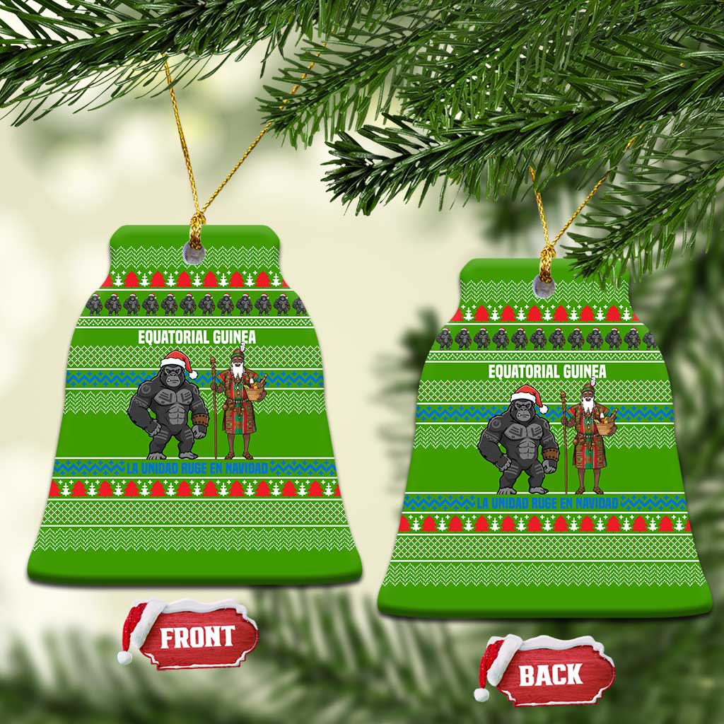 Equatorial Guinea Christmas Ceramic Ornament Santa Gorilla Gift Basket - African Pride