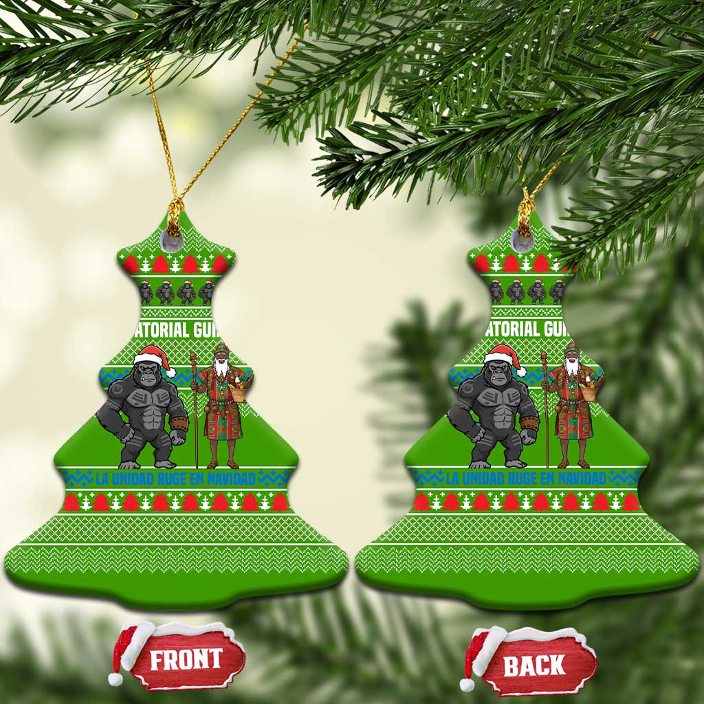 Equatorial Guinea Christmas Ceramic Ornament Santa Gorilla Gift Basket - African Pride