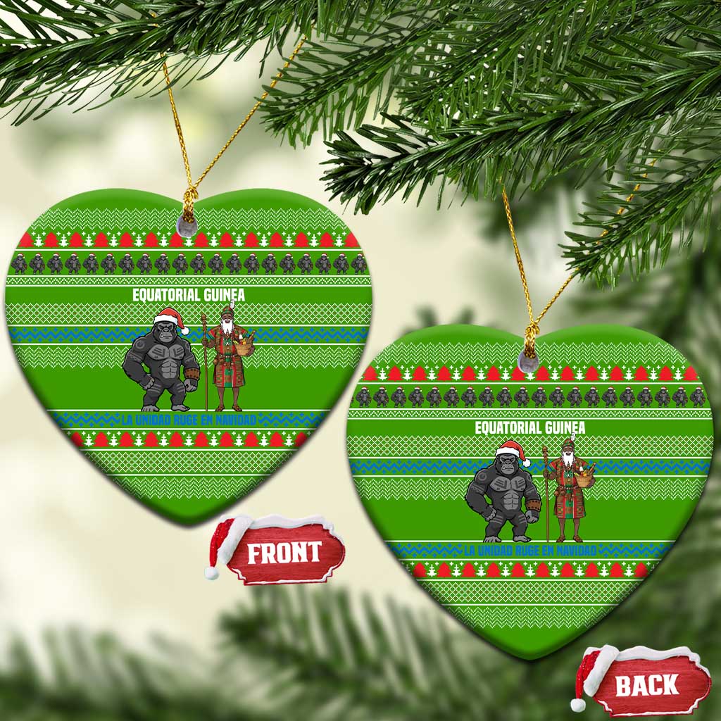Equatorial Guinea Christmas Ceramic Ornament Santa Gorilla Gift Basket - African Pride