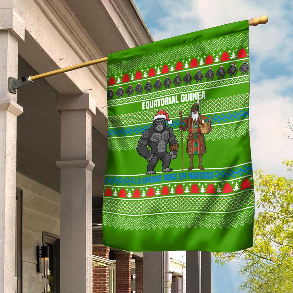 Equatorial Guinea Christmas Garden Flag Santa Gorilla Gift Basket - African Pride