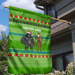 Equatorial Guinea Christmas Garden Flag Santa Gorilla Gift Basket - African Pride