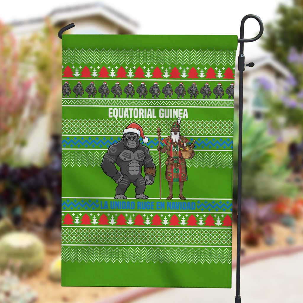 Equatorial Guinea Christmas Garden Flag Santa Gorilla Gift Basket - African Pride
