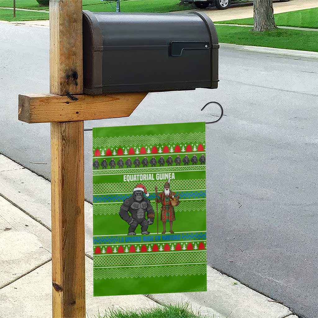 Equatorial Guinea Christmas Garden Flag Santa Gorilla Gift Basket - African Pride