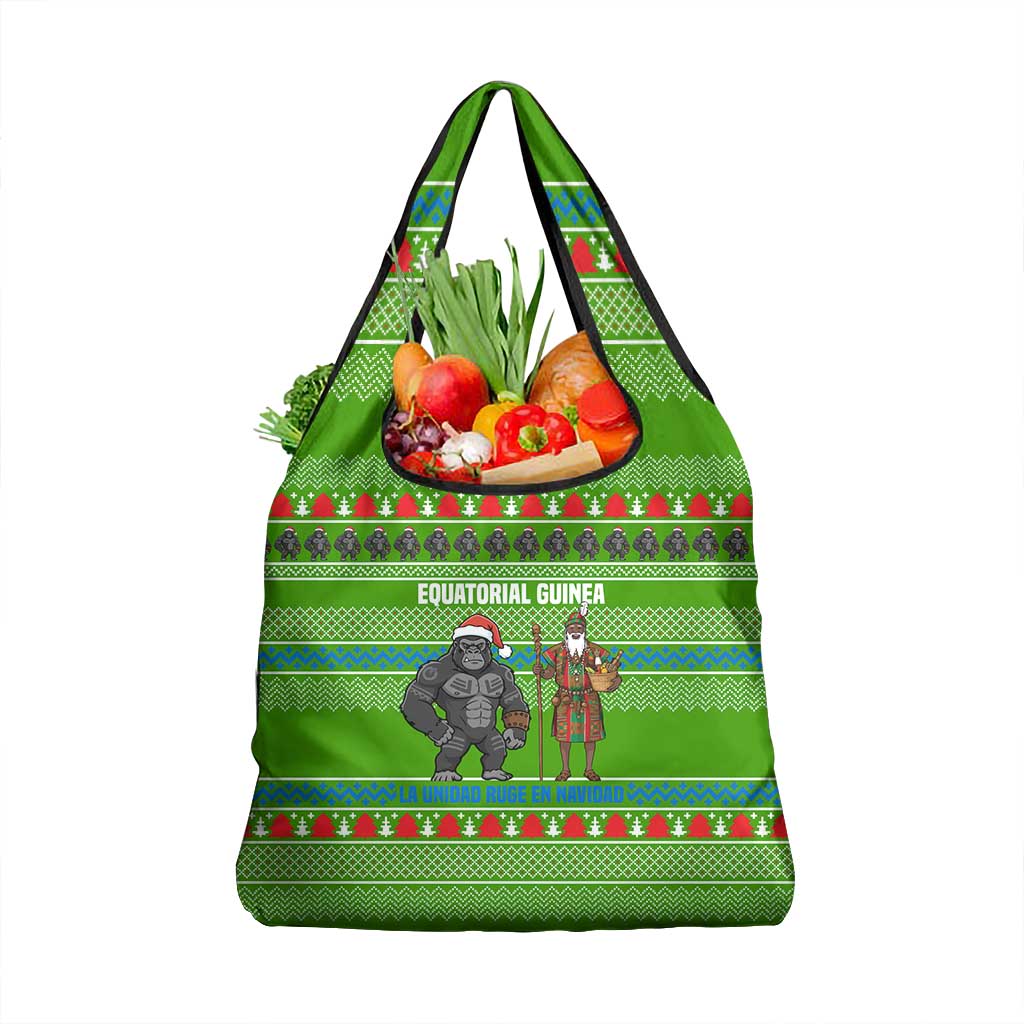 Equatorial Guinea Christmas Grocery Bag Santa Gorilla Gift Basket - African Pride