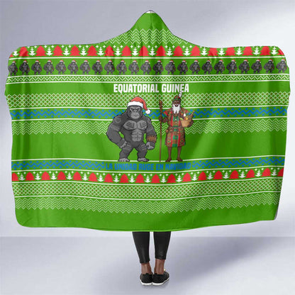Equatorial Guinea Christmas Hooded Blanket Santa Gorilla Gift Basket - African Pride