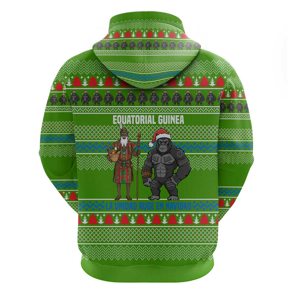 Equatorial Guinea Christmas Hoodie Santa Gorilla Gift Basket - African Pride