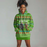 Equatorial Guinea Christmas Hoodie Dress Santa Gorilla Gift Basket - African Pride